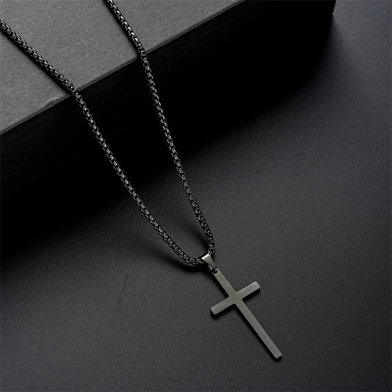 Durable Titanium Cross Pendant Set-MODAUTLET