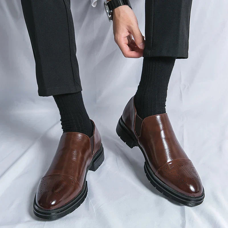 Henry Genuine Leather Slip‑On Shoes—Classic Style-MODAUTLET