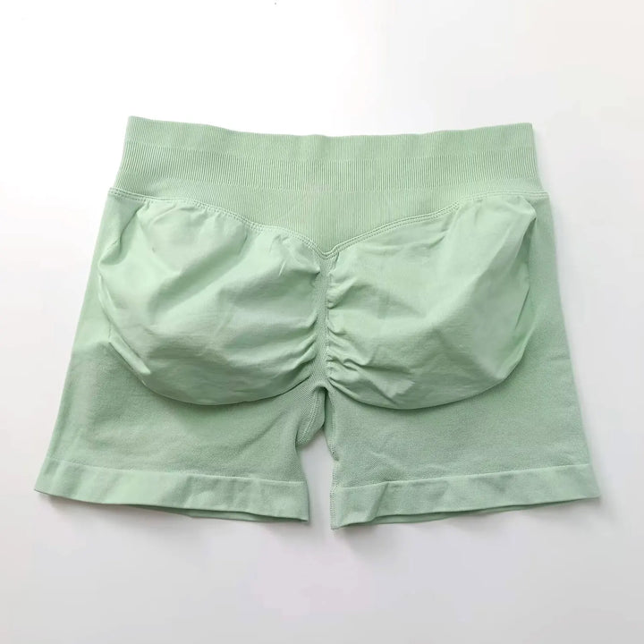 Women's Fitness Biker Shorts with Low Ribbed Band for Gym Workouts