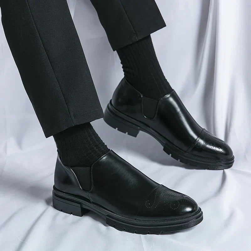 Men's Classic Genuine Leather Slip-On Shoes-MODAUTLET