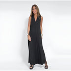 Elegant Long Dress with Free Cardigan Black