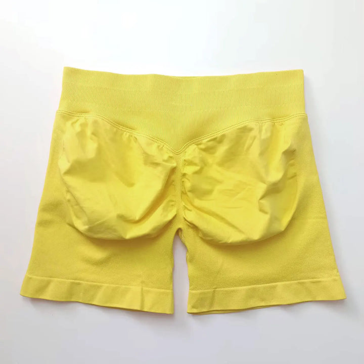 Women's Fitness Biker Shorts with Low Ribbed Band for Gym Workouts