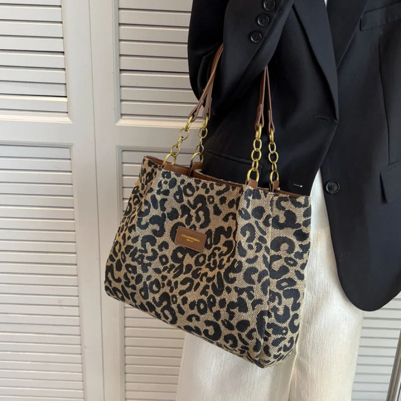 Anisa | Leopard Print Tote Bag-MODAUTLET