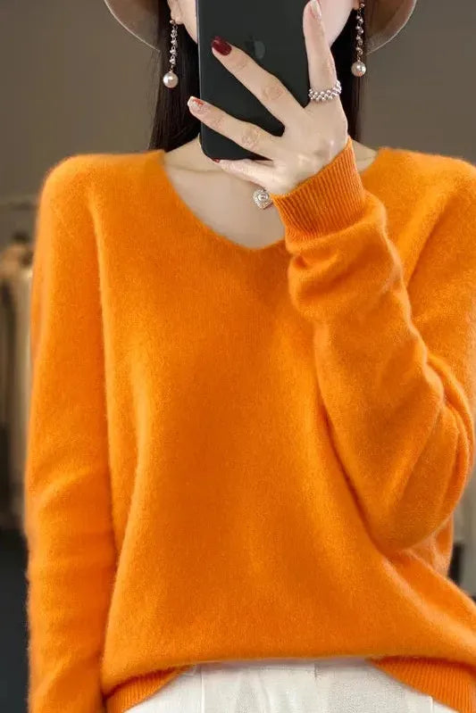 Women's Cozy Luxe Sweater - Harmonia Orange
