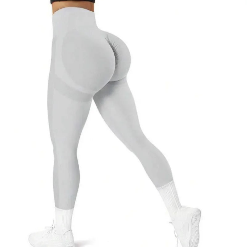 Women's High Waist Seamless Yoga Leggings with Tummy Control Beige