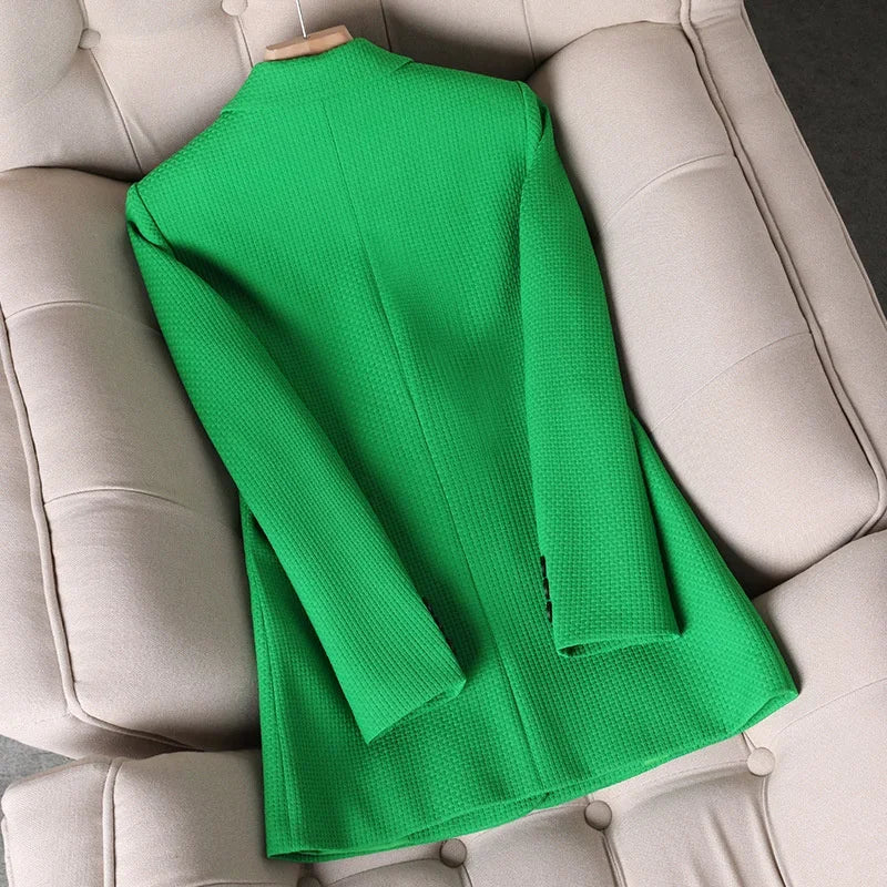 Women's Plaid Blazer - Stylish and Versatile Outerwear