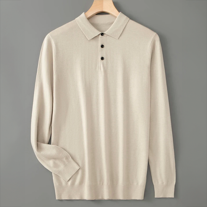 Men's Wool Polo Shirt-MODAUTLET
