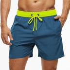 Men's Quick Dry Swim Trunks With Zipper Pockets Premium GreenBlue