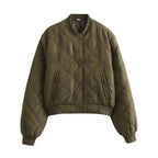 Women's Quilted Bomber Jacket Army Green