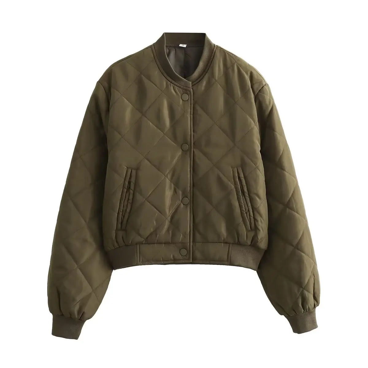 Women's Quilted Bomber Jacket Army Green