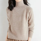 Women's Classic Mock-Neck Sweater Taupe