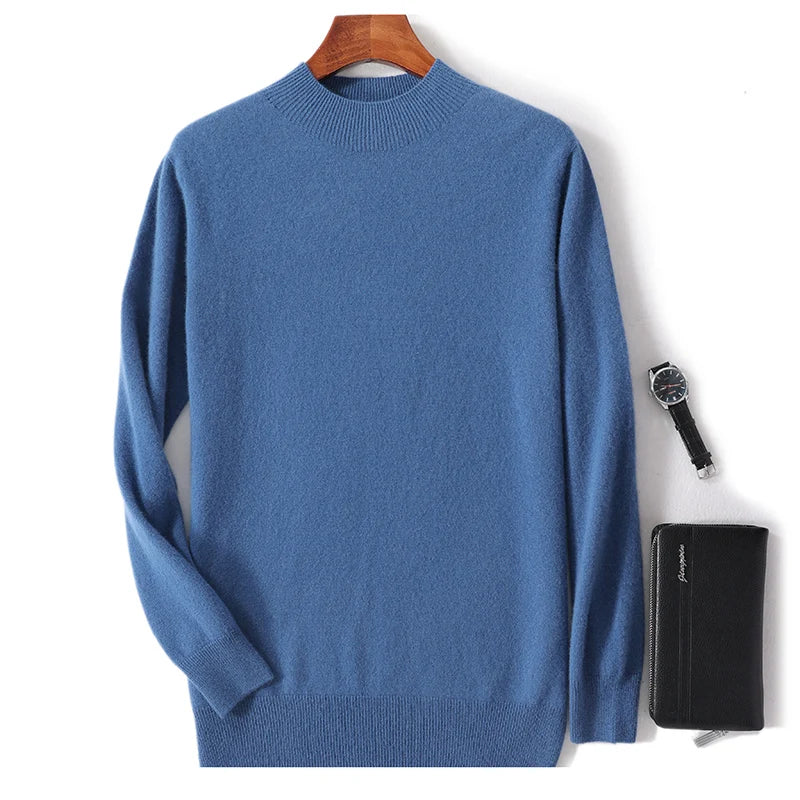 Men's Merino Wool Sweater Blue1