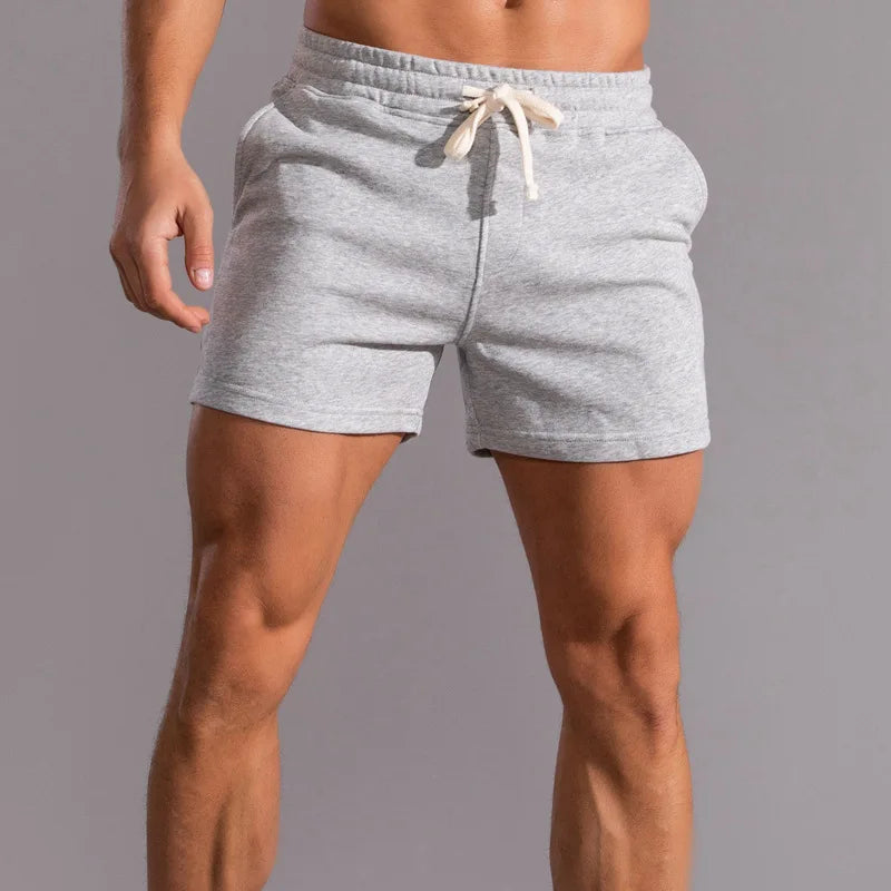 Mens Cotton Shorts Breathable Summer Casual Comfort Fit light gray