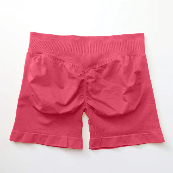 Women's Fitness Biker Shorts with Low Ribbed Band for Gym Workouts