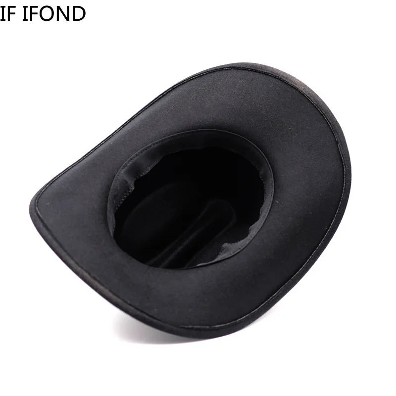 Vintage Western Cowboy Hat – Adjustable Leather Wide Brim-MODAUTLET