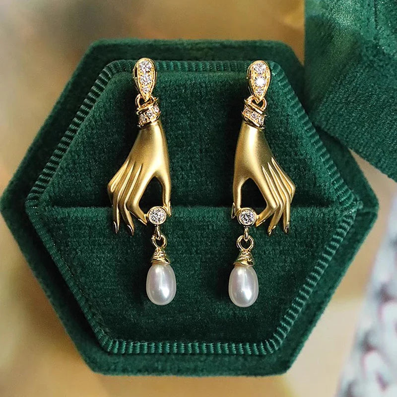 Elegant Drop Earrings with Ethereal Design