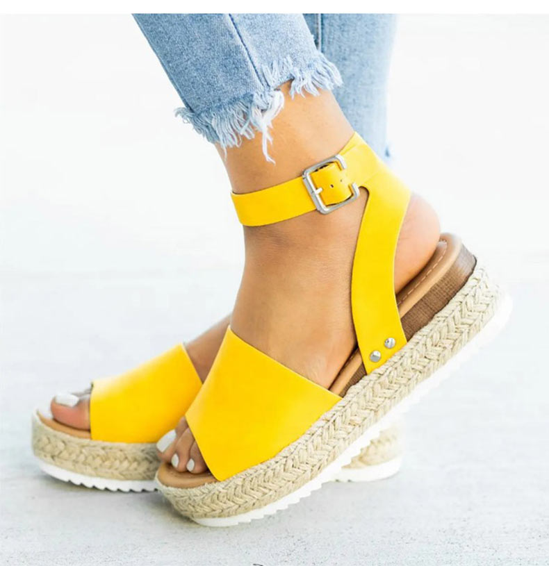 Women's Comfortable Wedge Sandals Yellow