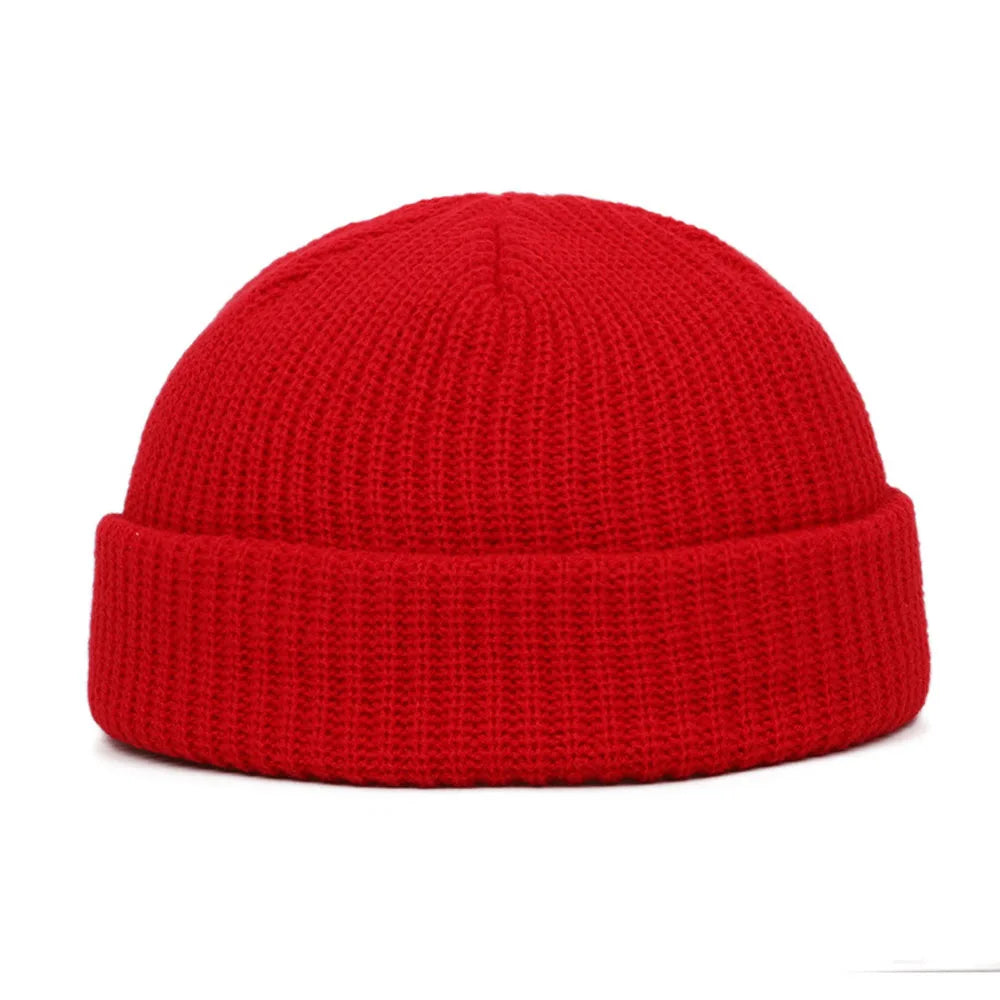 Cozy Winter Knit Beanie – Warm Unisex Skull Cap Red One Size