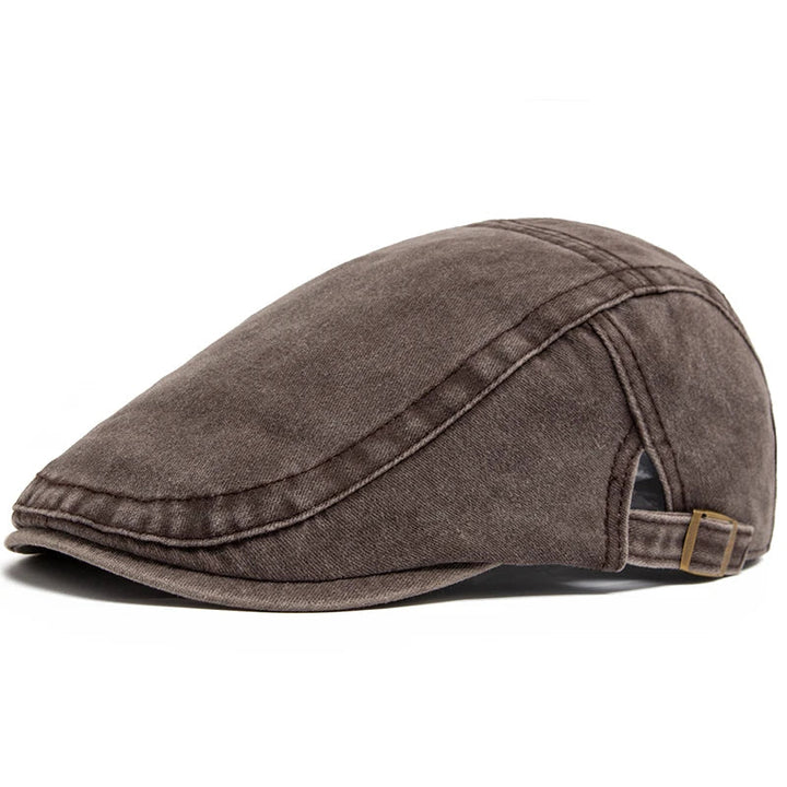 Unisex Vintage Cotton Beret with Adjustable Flat Visor-MODAUTLET
