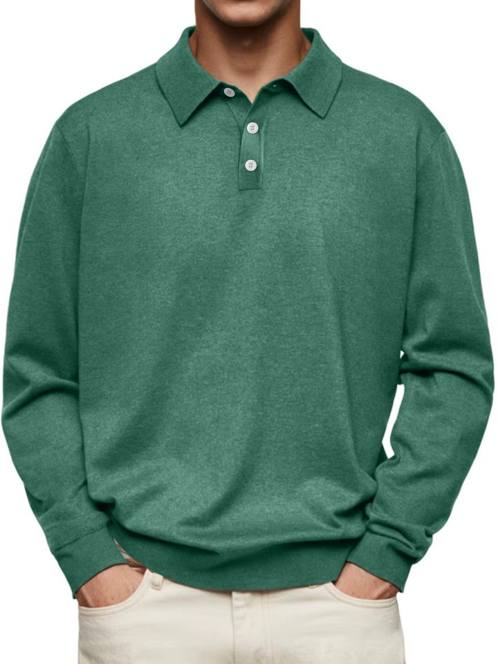 Men's Classic Long Sleeve Polo Shirt-MODAUTLET