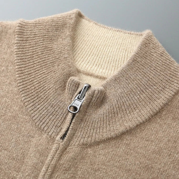 Men's Cashmere Zip Cardigan