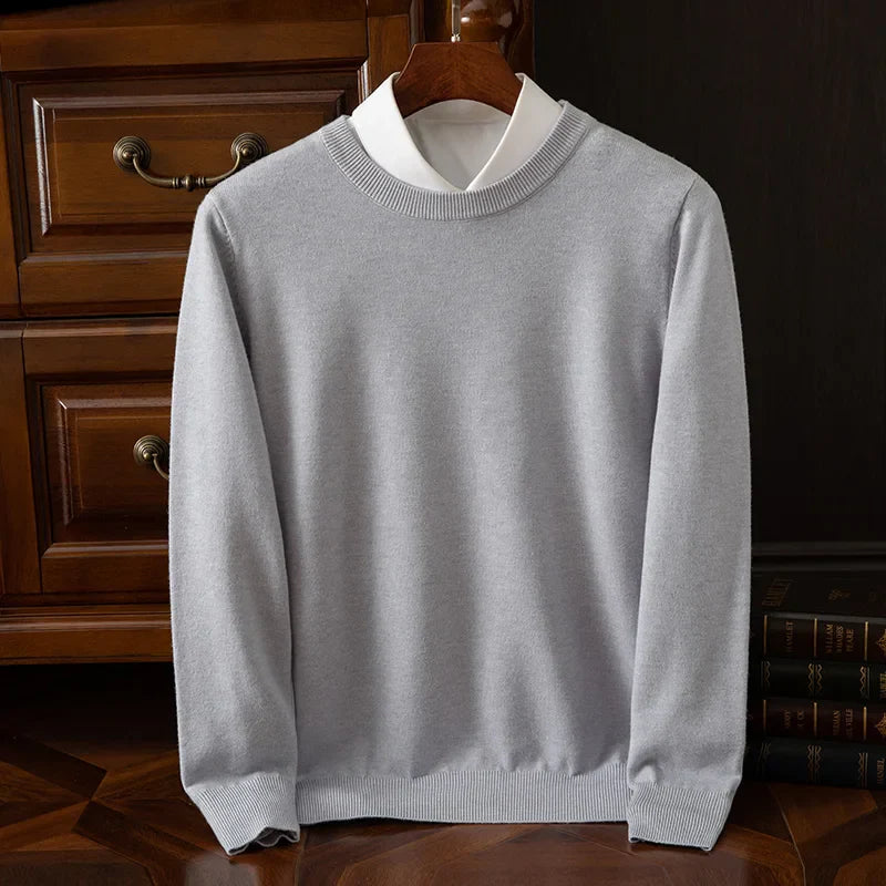 Men’s Premium Merino Wool Sweater Light gray