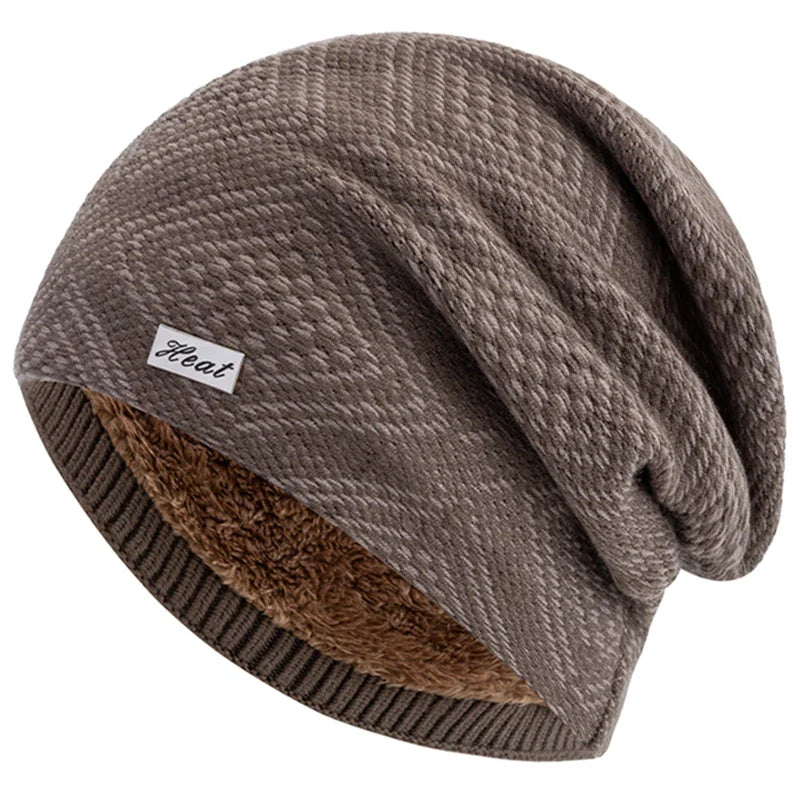 Striped Slouchy Knit Winter Beanie for Women-MODAUTLET