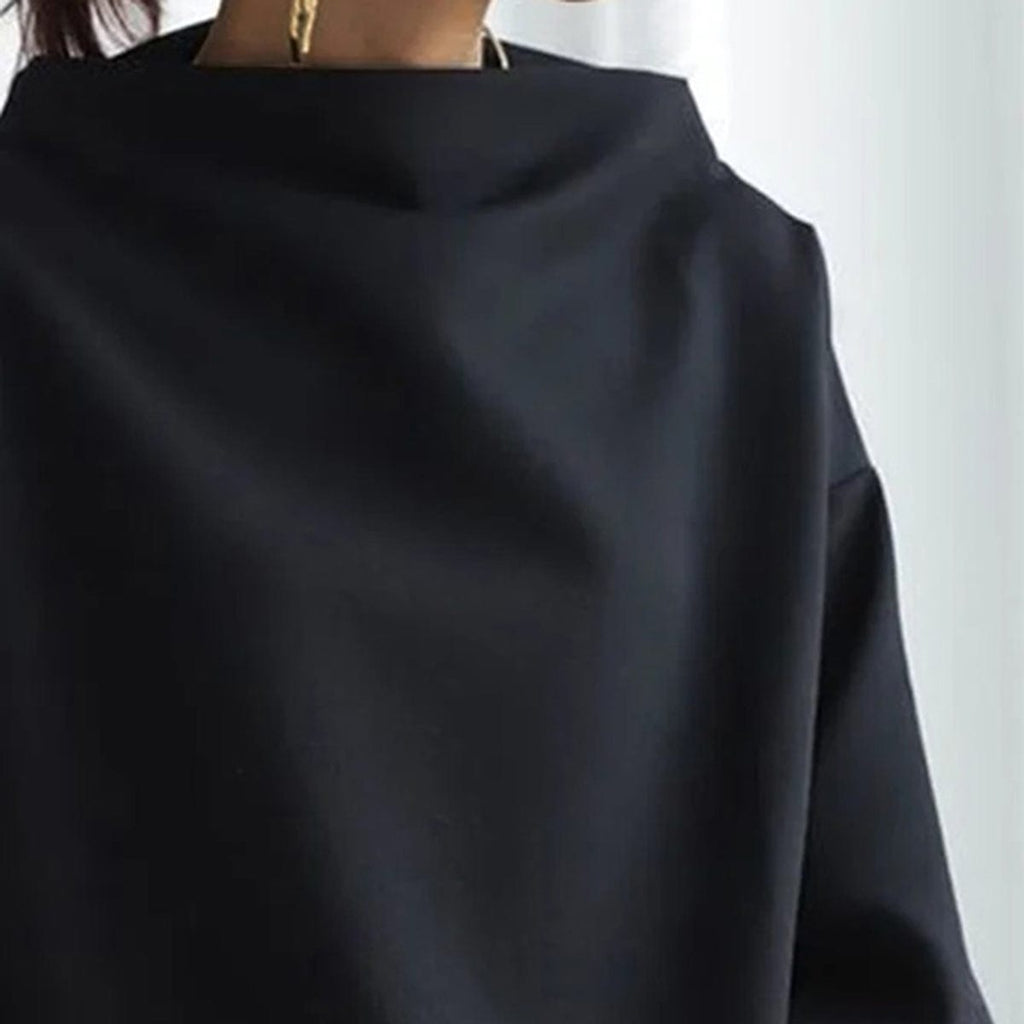 Women's Sleek Oversized Funnel Neck Blouse