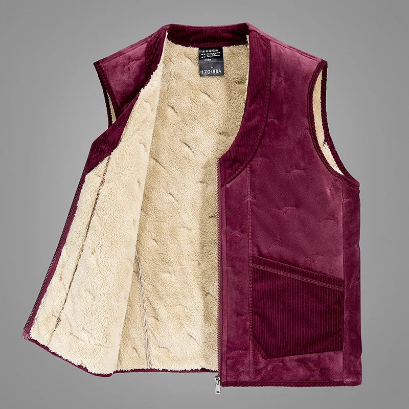 Herren-Steppweste mit Sherpa-Futter