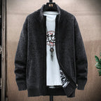 Men's Knit Cardigan - Stylish and Comfortable Layering Option Dark grey