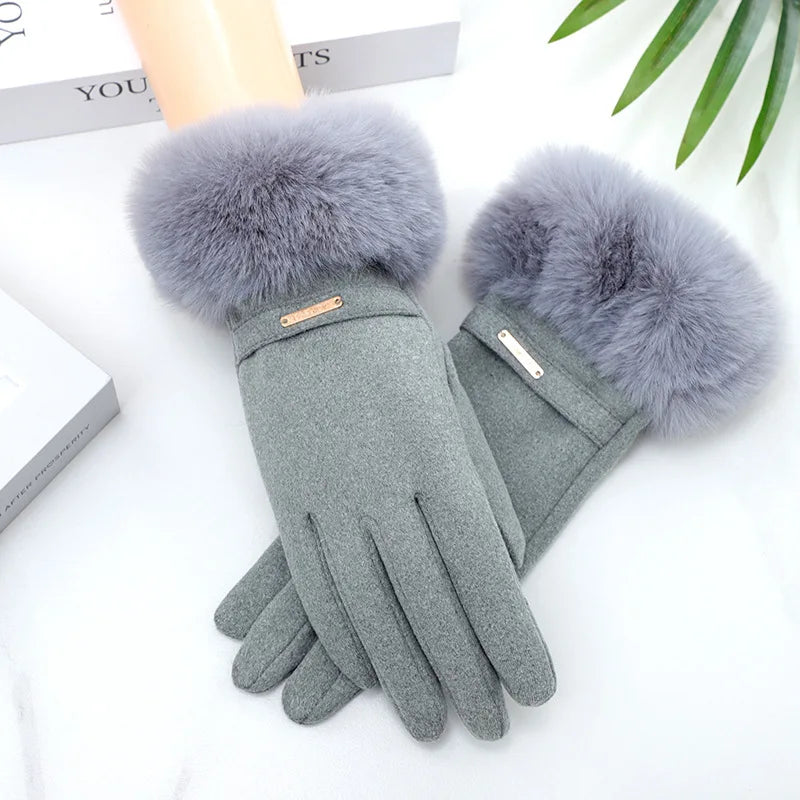Elegant Lunara Style Gloves Grey
