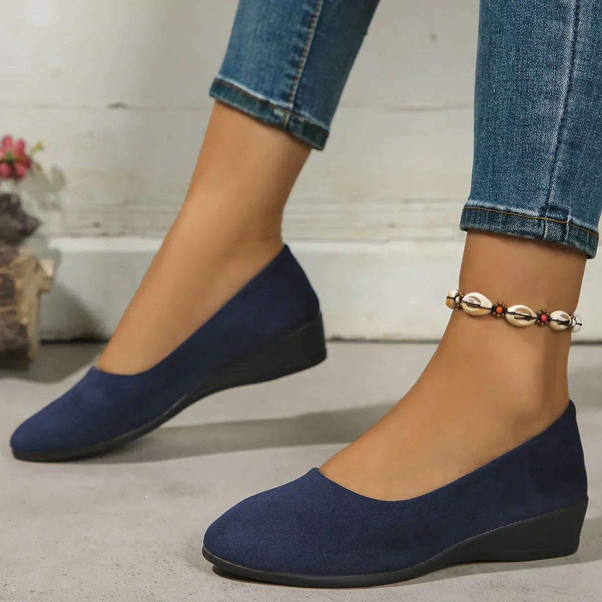 Women's Elegant Lightweight Non-Slip Wedge Shoes Blue