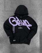 Y2K Harajuku Oversized Letter Hoodie Black Purple