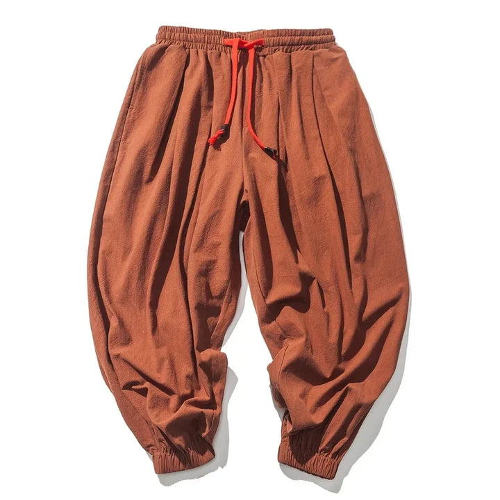 Men's Lightweight Tapered Cotton Linen Pants - Easy Fit Streetwear-MODAUTLET