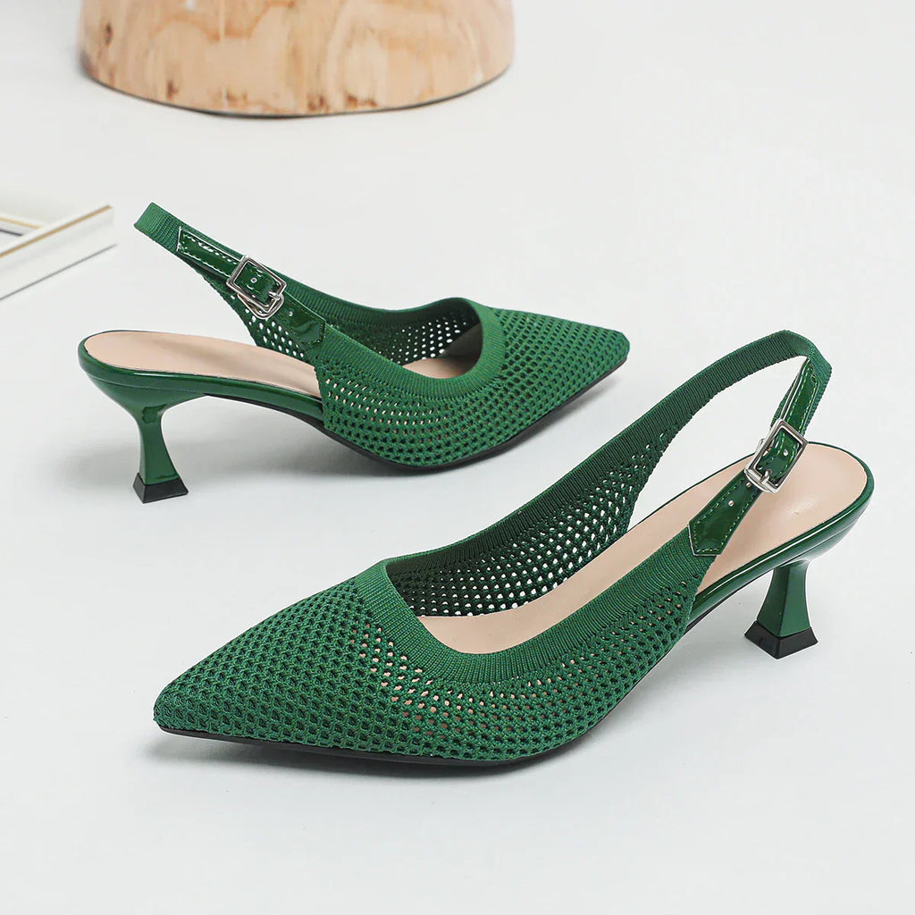 Women's Elegant & Comfortable Mid-Heel Shoes Green