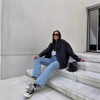 Thermal O Neck Jacket for Women With Pockets Warm Coat