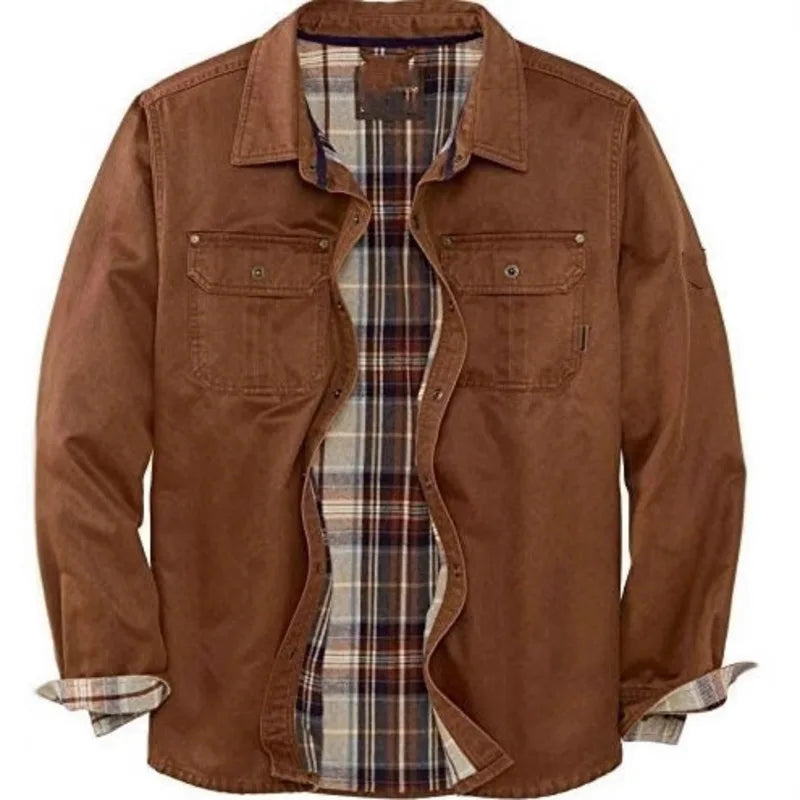 Men's Independent Motorcycle Workwear Jacket Brown