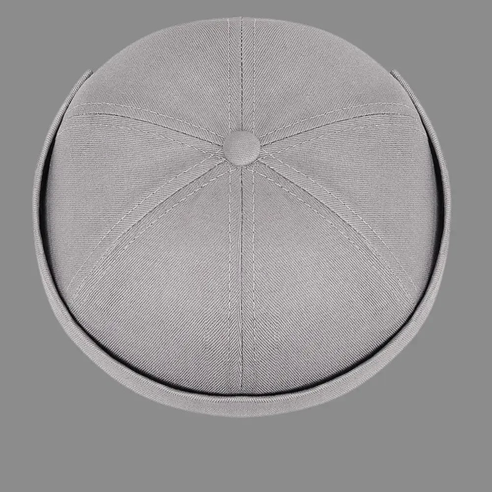 Vintage Washed Cotton Brimless Beanie Hat with Embroidered Coconut Tree – Unisex Adjustable