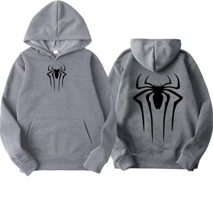 Spider Print Unisex Casual Hoodie Streetwear Style-MODAUTLET