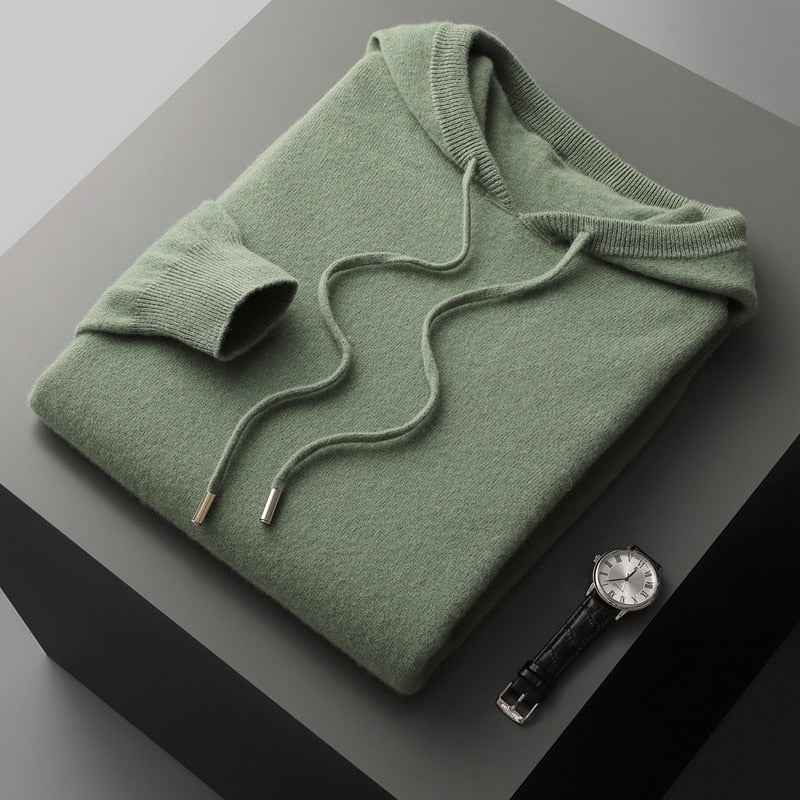 Sustainably Sourced Merino Wool Hoodie Warmth And Comfort Spruce Green