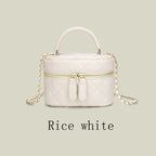 Octavia | Mini Quilted Handbag Rice White