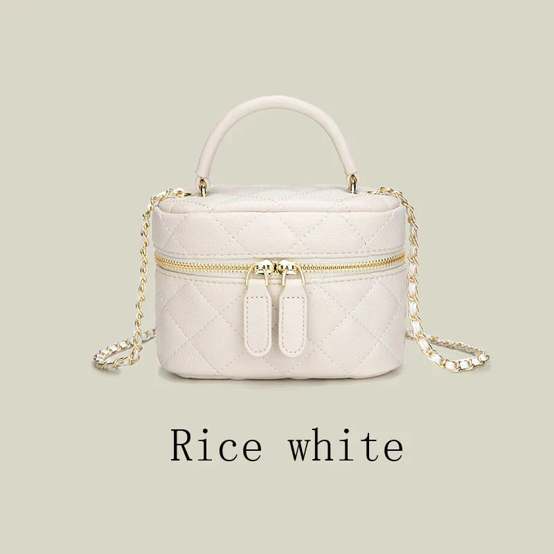 Octavia | Mini Quilted Handbag Rice White