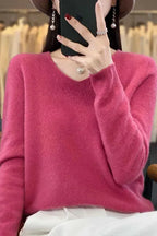 Women's Cozy Luxe Sweater - Harmonia Dark Pink