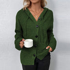 Lightweight Knit Hooded Cardigan for Women - Cozy & Warm Everyday Wear