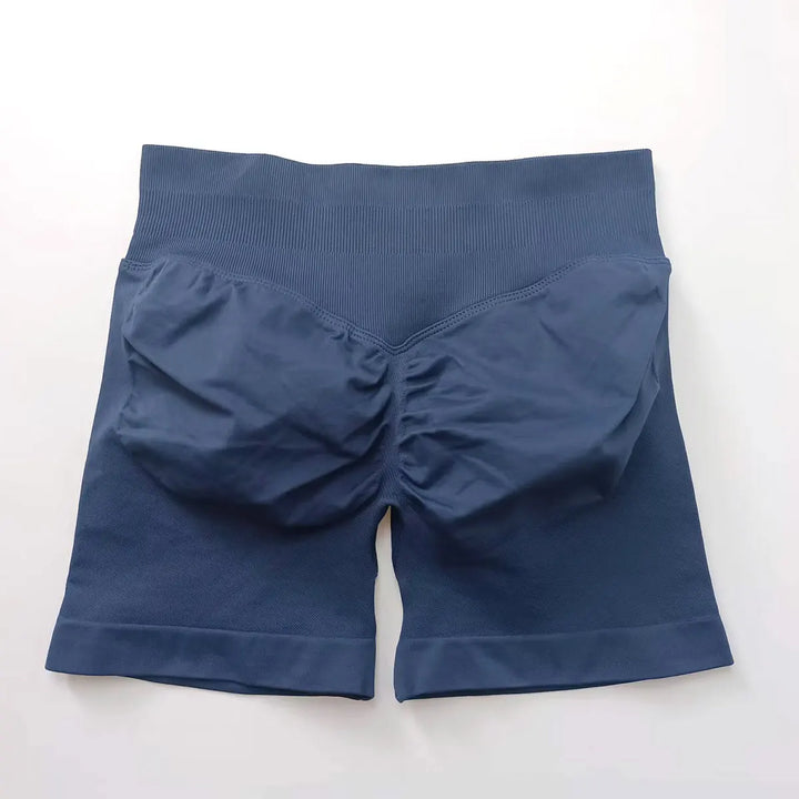 Women's Fitness Biker Shorts with Low Ribbed Band for Gym Workouts