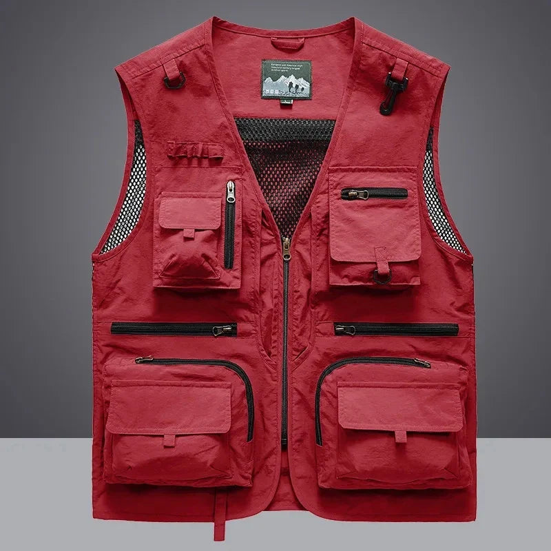 Utility Vest for Versatile Outdoor Use Red