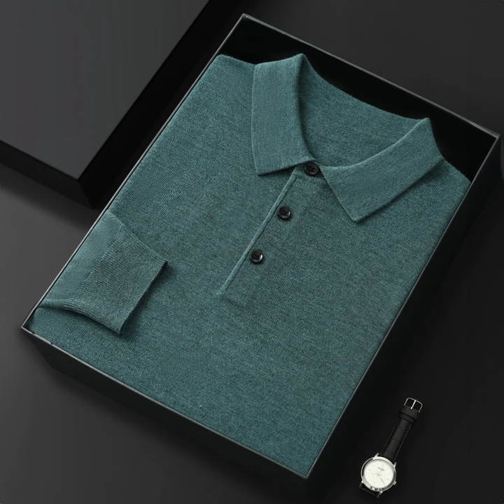 Men's Wool Polo Shirt-MODAUTLET