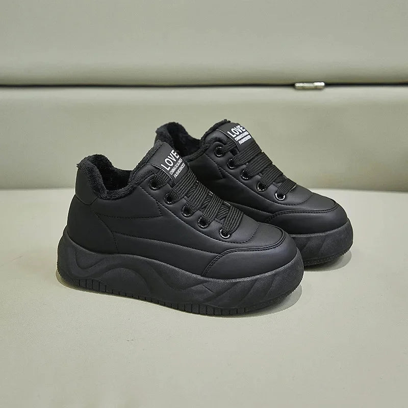 Women's Fleece Lined Casual Fall Shoes Black