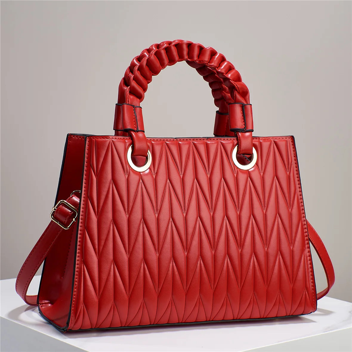 Elegant Baguette Handbag for Stylish Outings Red
