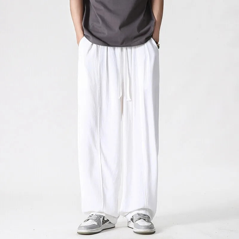 Men's Urban Breeze Linen Trousers White